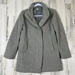 J Crew Wool Coat Women 4P Petite Gray Classic Fall Winter Quiet Luxury Outerwear